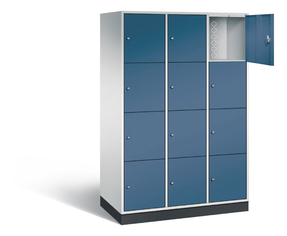 C+P XL Schließfachschrank Intro 12 Fächer 1950 x 1220 x 590 mm lichtgrau fernblau Produktbild C+P XL Schließfachschrank Intro 12 Fächer 1950 x 1220 x 590 mm lichtgrau fernblau bild 2