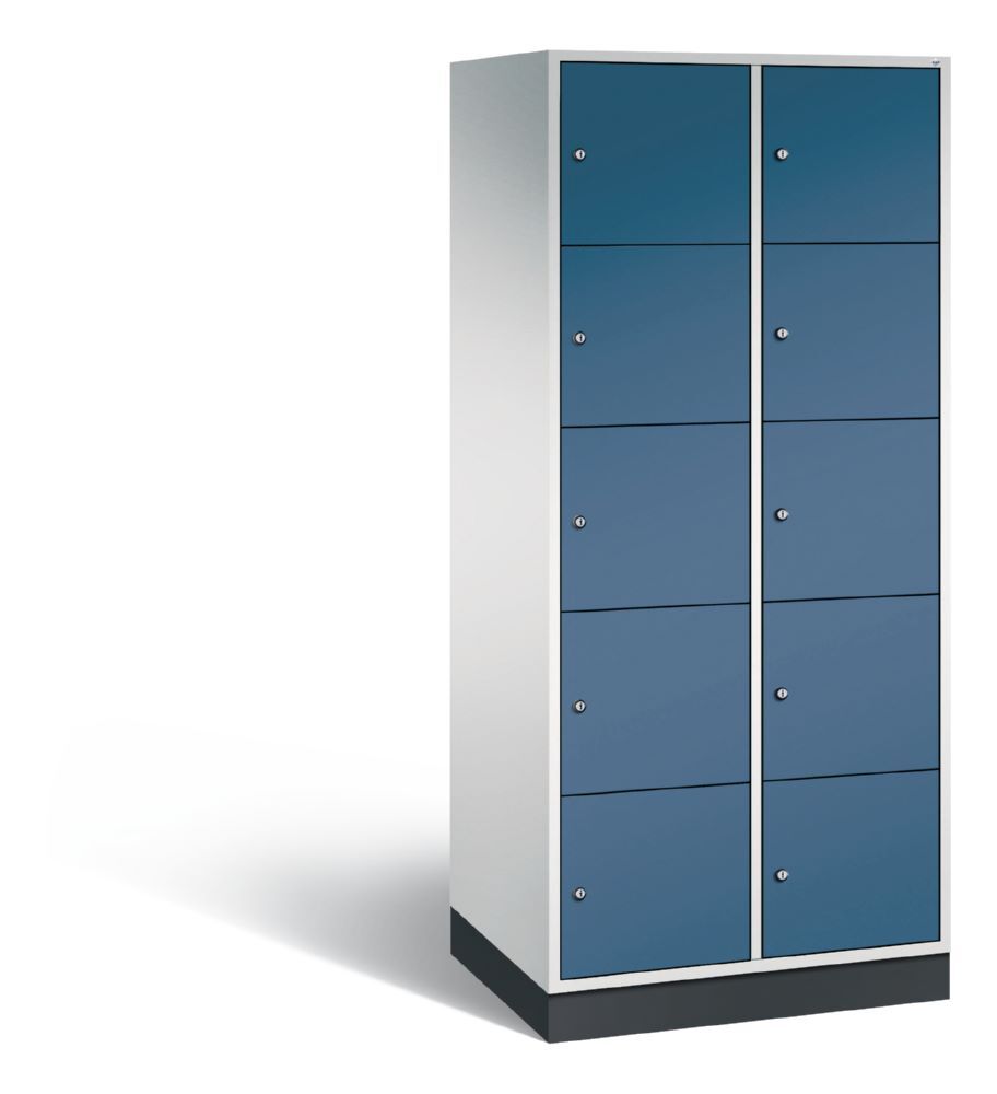 C+P XL Schließfachschrank Intro 10 Fächer 1950 x 820 x 590 mm lichtgrau fernblau Produktbild C+P XL Schließfachschrank Intro 10 Fächer 1950 x 820 x 590 mm lichtgrau fernblau