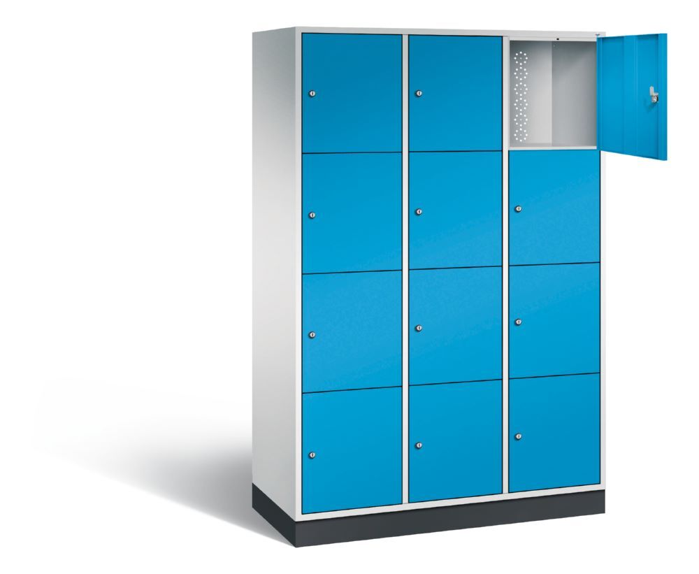 C+P XL Schließfachschrank Intro 12 Fächer 1950 x 1220 x 490 mm lichtgrau lichtblau Produktbild C+P XL Schließfachschrank Intro 12 Fächer 1950 x 1220 x 490 mm lichtgrau lichtblau bild 2