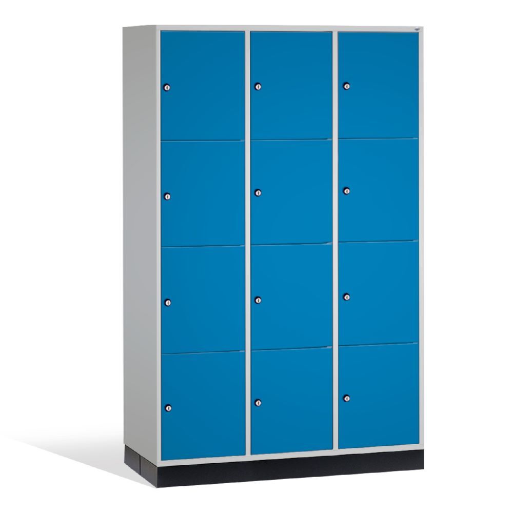 C+P XL Schließfachschrank Intro 12 Fächer 1950 x 1220 x 590 mm lichtgrau lichtblau Produktbild C+P XL Schließfachschrank Intro 12 Fächer 1950 x 1220 x 590 mm lichtgrau lichtblau