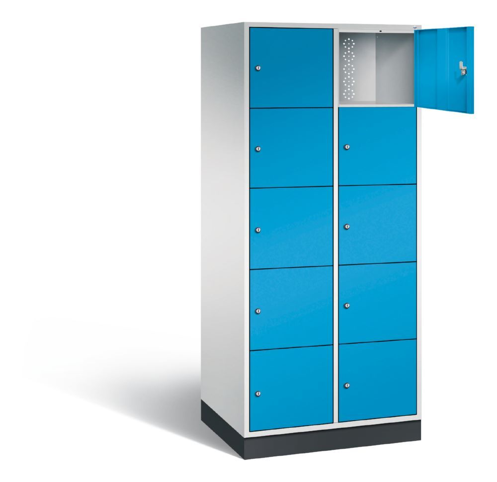 C+P XL Schließfachschrank Intro 10 Fächer 1950 x 820 x 590 mm lichtgrau lichtblau Produktbild C+P XL Schließfachschrank Intro 10 Fächer 1950 x 820 x 590 mm lichtgrau lichtblau bild 2