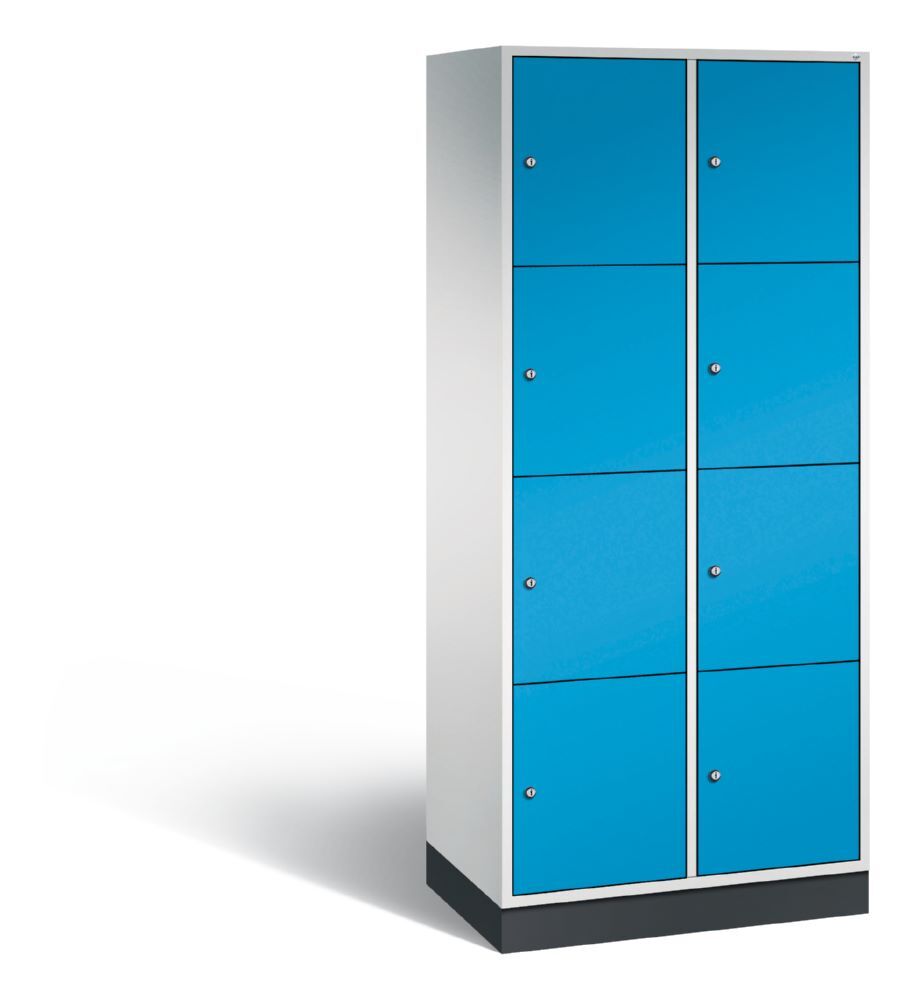 C+P XL Schließfachschrank Intro 8 Fächer 1950 x 820 x 490 mm lichtgrau lichtblau Produktbild C+P XL Schließfachschrank Intro 8 Fächer 1950 x 820 x 490 mm lichtgrau lichtblau