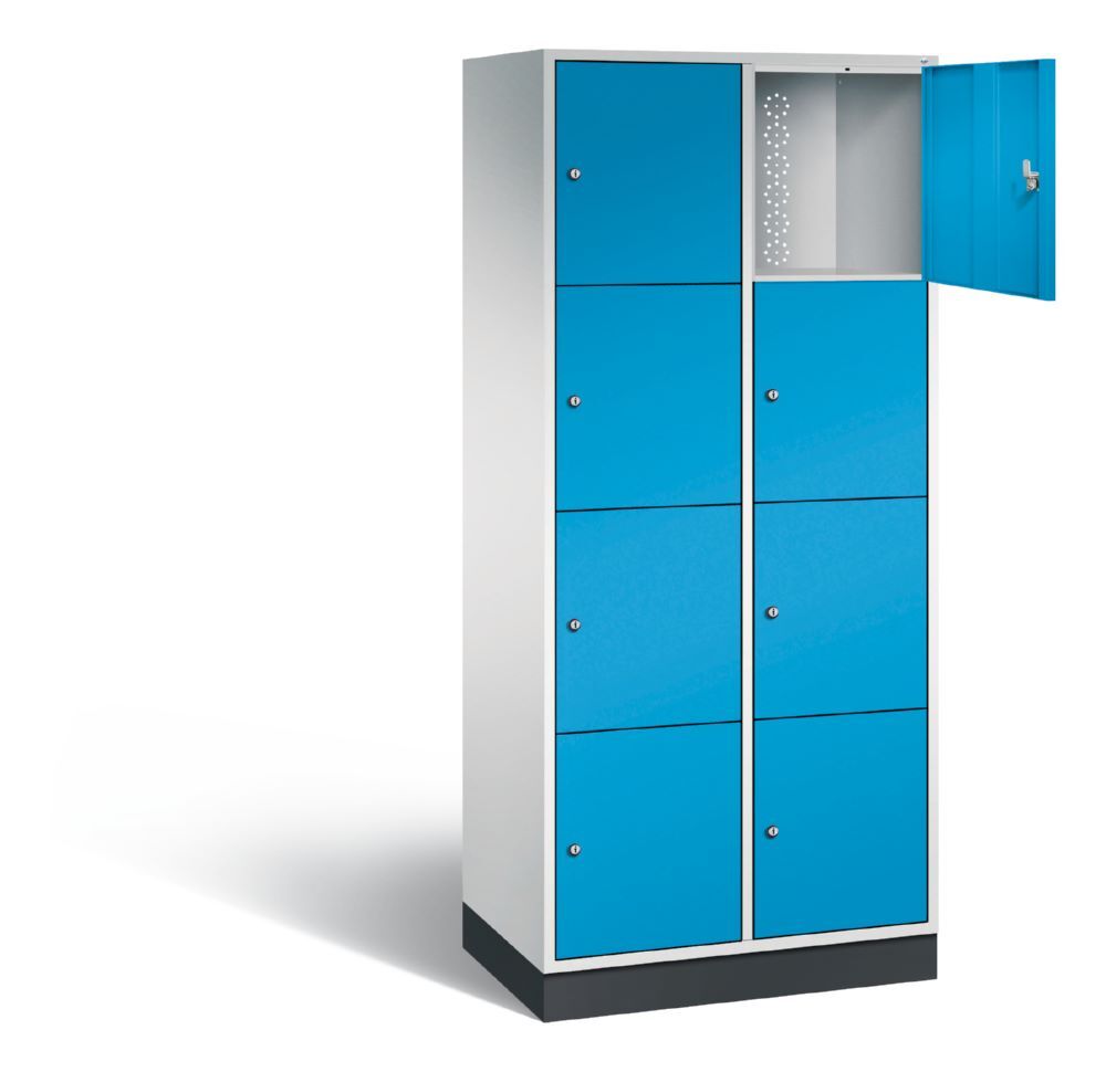 C+P XL Schließfachschrank Intro 8 Fächer 1950 x 820 x 490 mm lichtgrau lichtblau Produktbild C+P XL Schließfachschrank Intro 8 Fächer 1950 x 820 x 490 mm lichtgrau lichtblau bild 2