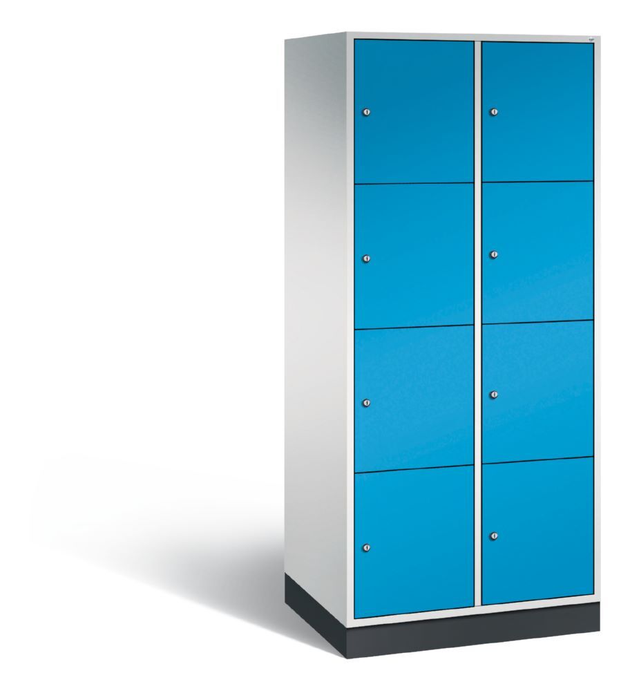 C+P XL Schließfachschrank Intro 8 Fächer 1950 x 820 x 590 mm lichtgrau lichtblau Produktbild C+P XL Schließfachschrank Intro 8 Fächer 1950 x 820 x 590 mm lichtgrau lichtblau