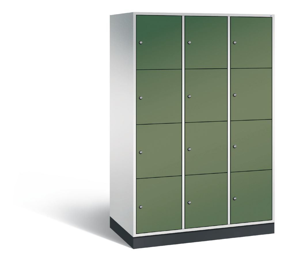 C+P XL Schließfachschrank Intro 12 Fächer 1950 x 1220 x 590 mm lichtgrau resedagrün Produktbild C+P XL Schließfachschrank Intro 12 Fächer 1950 x 1220 x 590 mm lichtgrau resedagrün