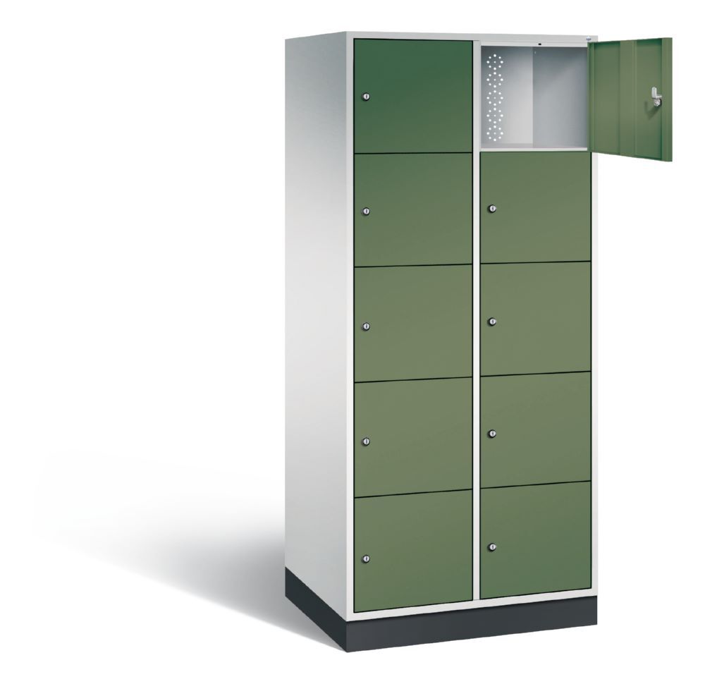 C+P XL Schließfachschrank Intro 10 Fächer 1950 x 820 x 590 mm lichtgrau fernblau Produktbild C+P XL Schließfachschrank Intro 10 Fächer 1950 x 820 x 590 mm lichtgrau fernblau bild 2