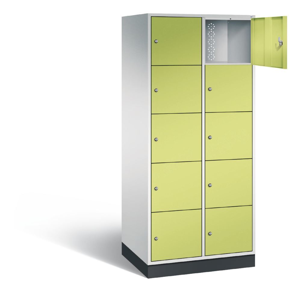 C+P XL Schließfachschrank Intro 10 Fächer 1950 x 820 x 590 mm lichtgrau viriding Produktbild C+P XL Schließfachschrank Intro 10 Fächer 1950 x 820 x 590 mm lichtgrau viriding bild 2
