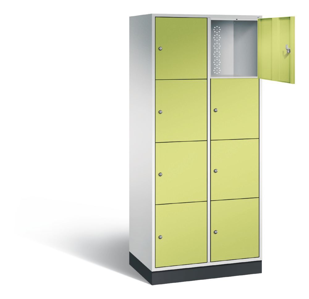 C+P XL Schließfachschrank Intro 8 Fächer 1950 x 820 x 490 mm lichtgrau viridingrün Produktbild C+P XL Schließfachschrank Intro 8 Fächer 1950 x 820 x 490 mm lichtgrau viridingrün bild 2