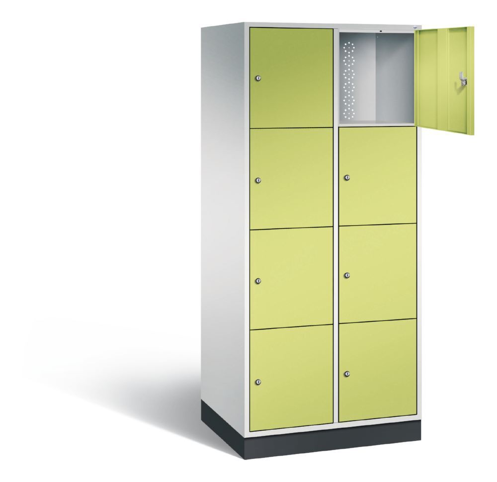 C+P XL Schließfachschrank Intro 8 Fächer 1950 x 820 x 590 mm lichtgrau viridingrün Produktbild C+P XL Schließfachschrank Intro 8 Fächer 1950 x 820 x 590 mm lichtgrau viridingrün bild 2