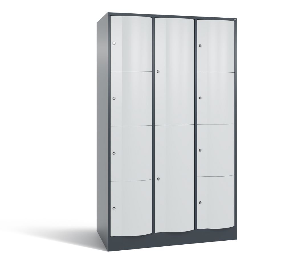 C+P XL Schließfachschrank Resisto 3 Abteile 1950 x 1148 x 640 mm anthrazit lichtgrau Produktbild C+P XL Schließfachschrank Resisto 3 Abteile 1950 x 1148 x 640 mm anthrazit lichtgrau