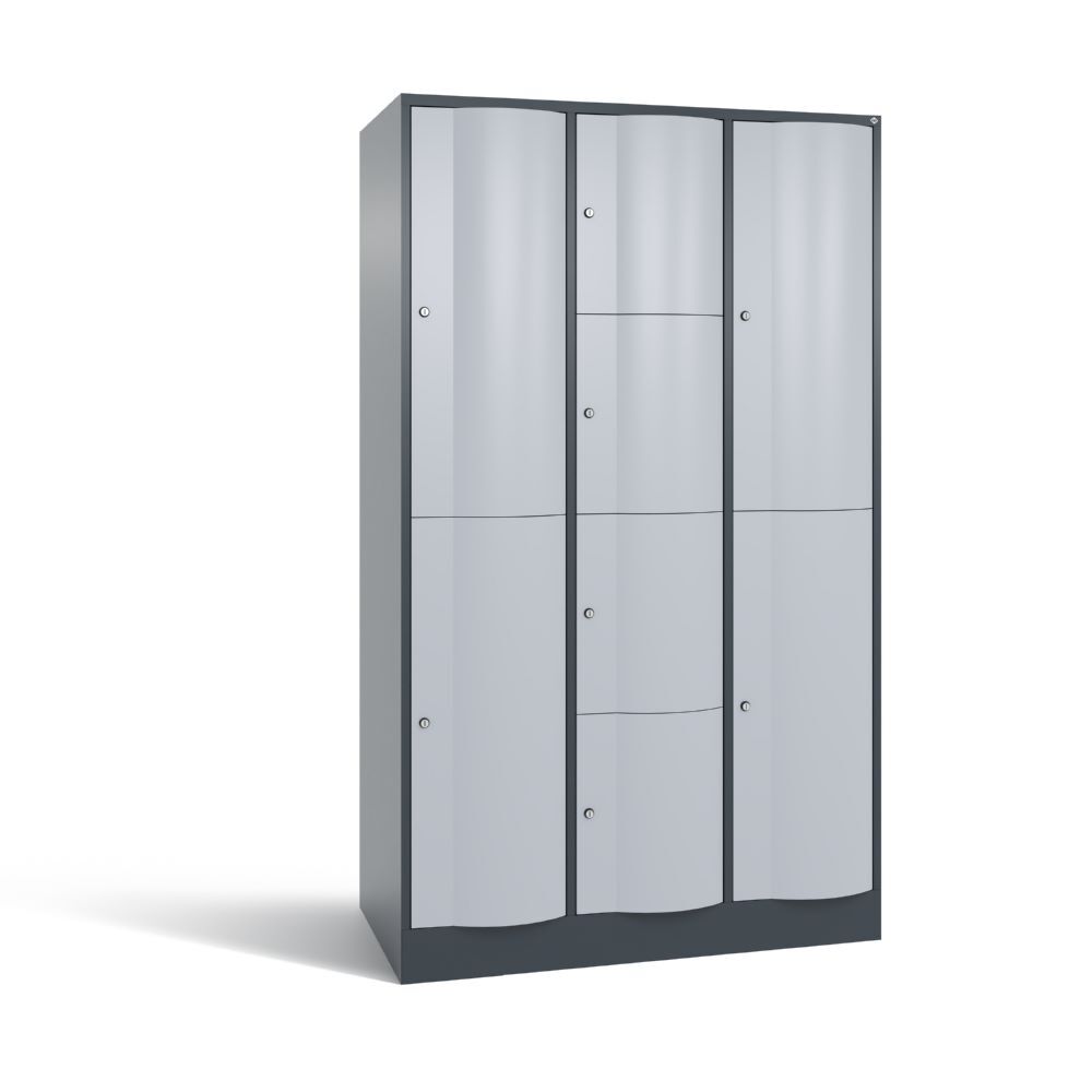 C+P XL Schließfachschrank Resisto 1950 x 1148 x 640 mm anthrazit weißaluminium Produktbild C+P XL Schließfachschrank Resisto 1950 x 1148 x 640 mm anthrazit weißaluminium