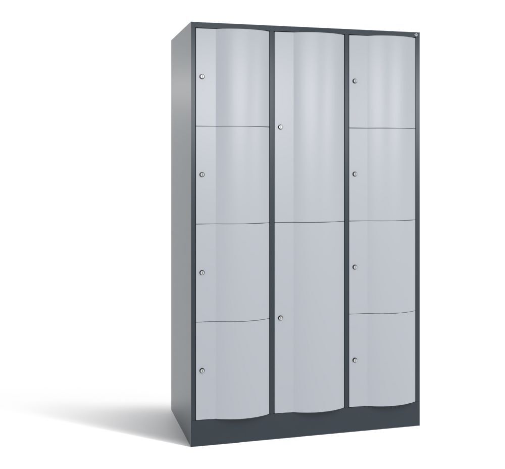 C+P XL Schließfachschrank Resisto 3 Abteile 1950 x 1148 x 640 mm anthrazit weiß Produktbild C+P XL Schließfachschrank Resisto 3 Abteile 1950 x 1148 x 640 mm anthrazit weiß