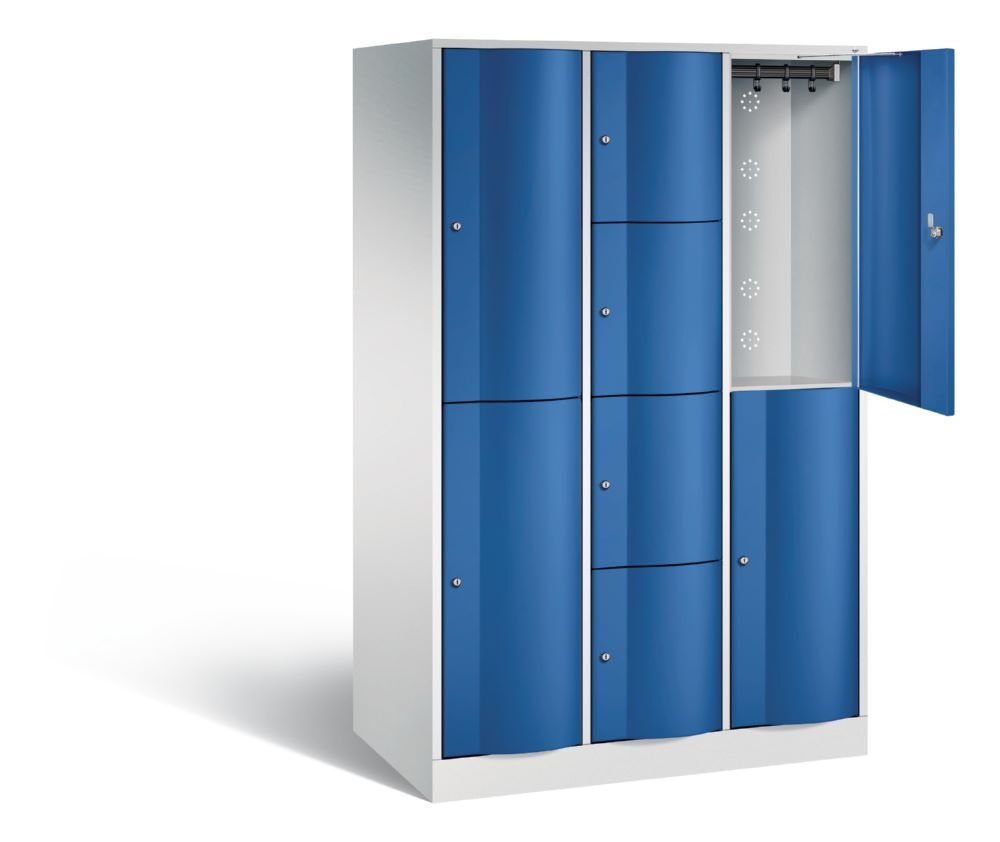 C+P XL Schließfachschrank Resisto 3 Abteile H 1950 x B 1148 mm lichtgrau enzianblau Produktbild C+P XL Schließfachschrank Resisto 3 Abteile H 1950 x B 1148 mm lichtgrau enzianblau bild 2