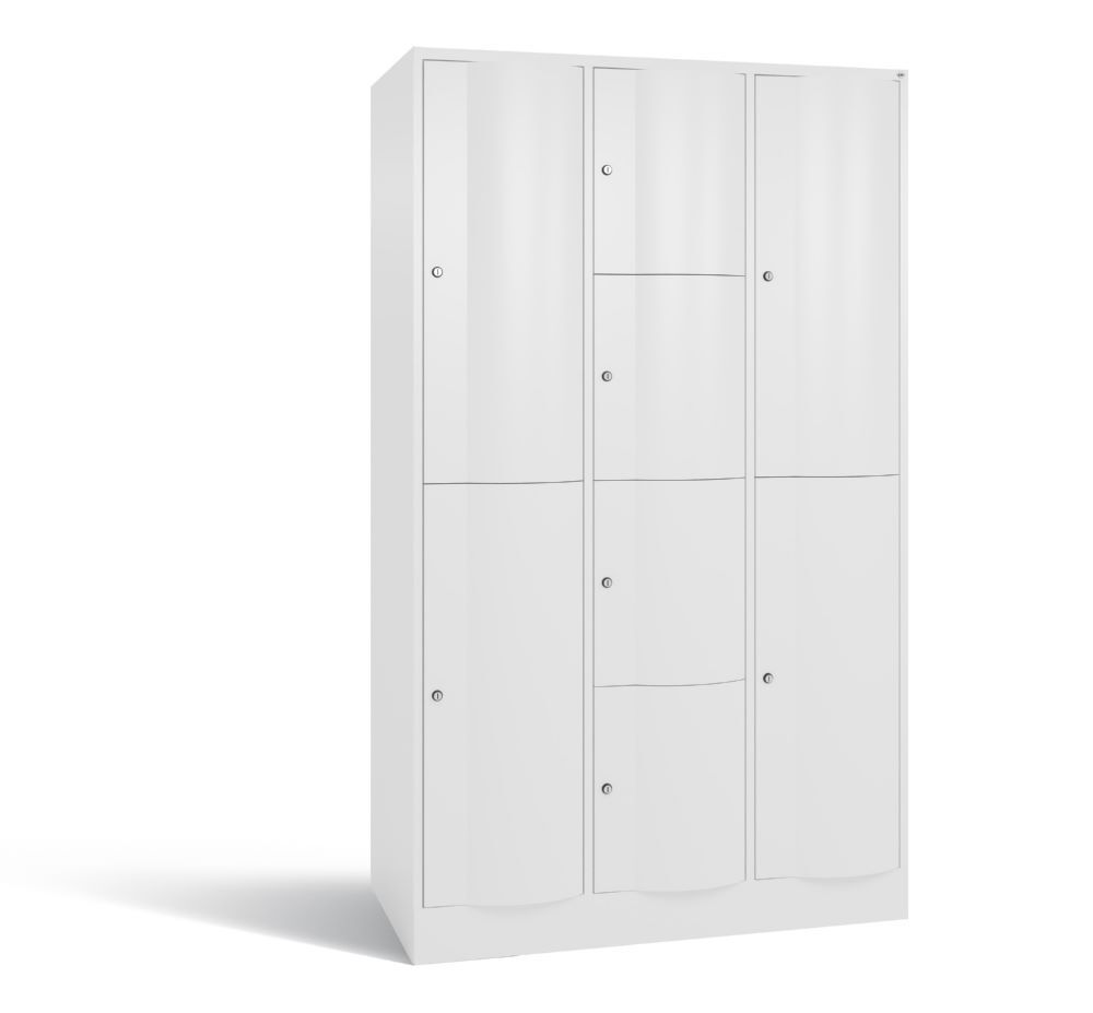 C+P XL Schließfachschrank Resisto 3 Abteile 1950 x 1148 x 640 mm in weiß Produktbild C+P XL Schließfachschrank Resisto 3 Abteile 1950 x 1148 x 640 mm in weiß