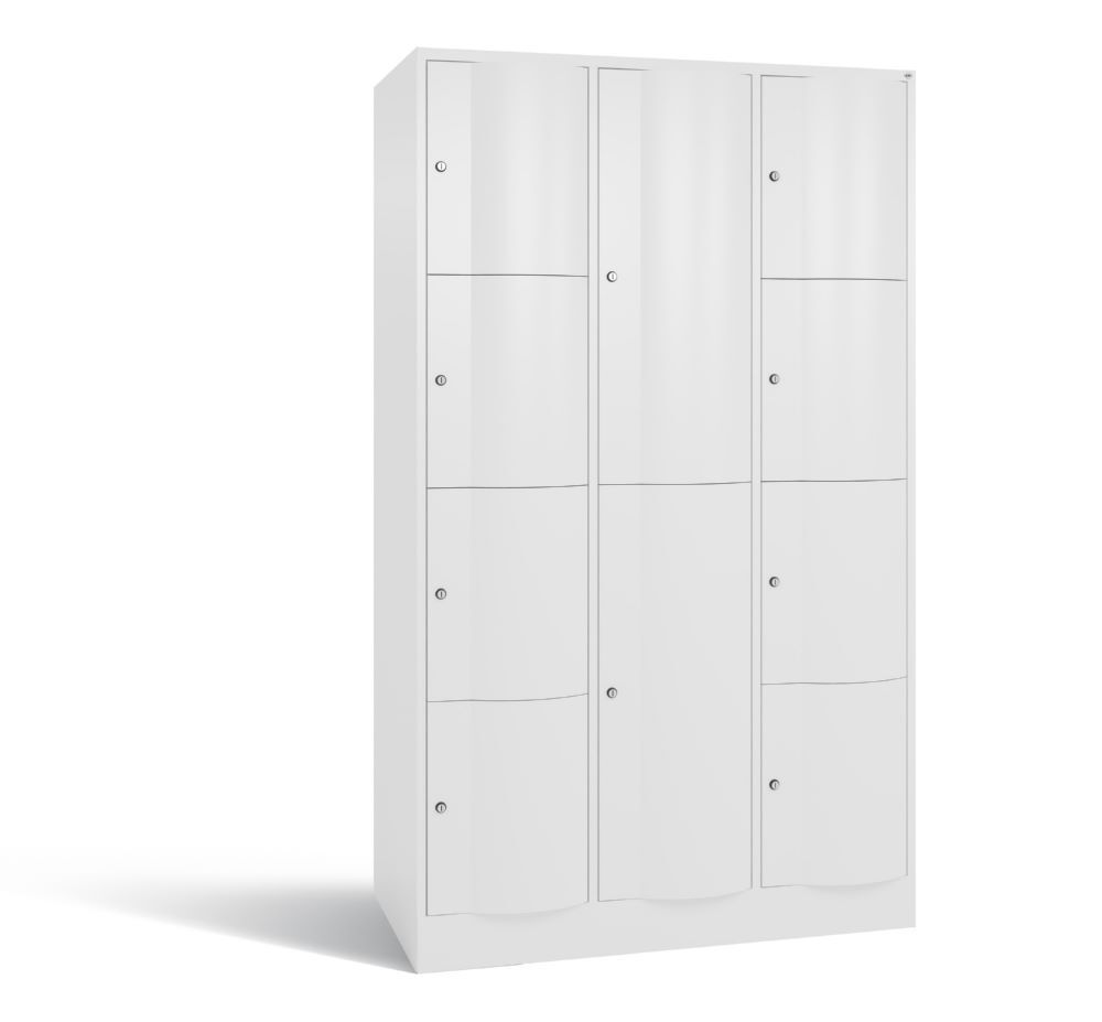 C+P XL Schließfachschrank Resisto 3 Abteile 1950 x 1148 x 640 mm in weiß Produktbild C+P XL Schließfachschrank Resisto 3 Abteile 1950 x 1148 x 640 mm in weiß