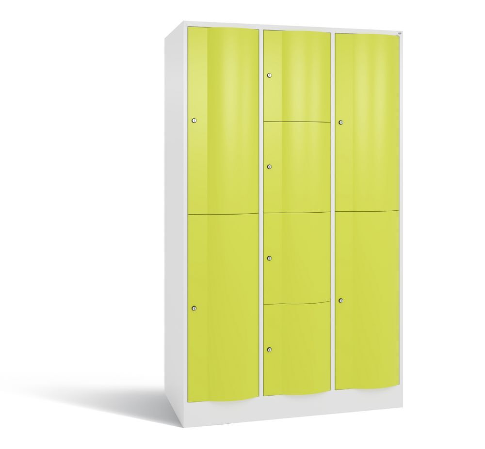 C+P XL Schließfachschrank Resisto 3 Abteile 1950 x 1148 x 640 mm weiß viridingrün Produktbild C+P XL Schließfachschrank Resisto 3 Abteile 1950 x 1148 x 640 mm weiß viridingrün