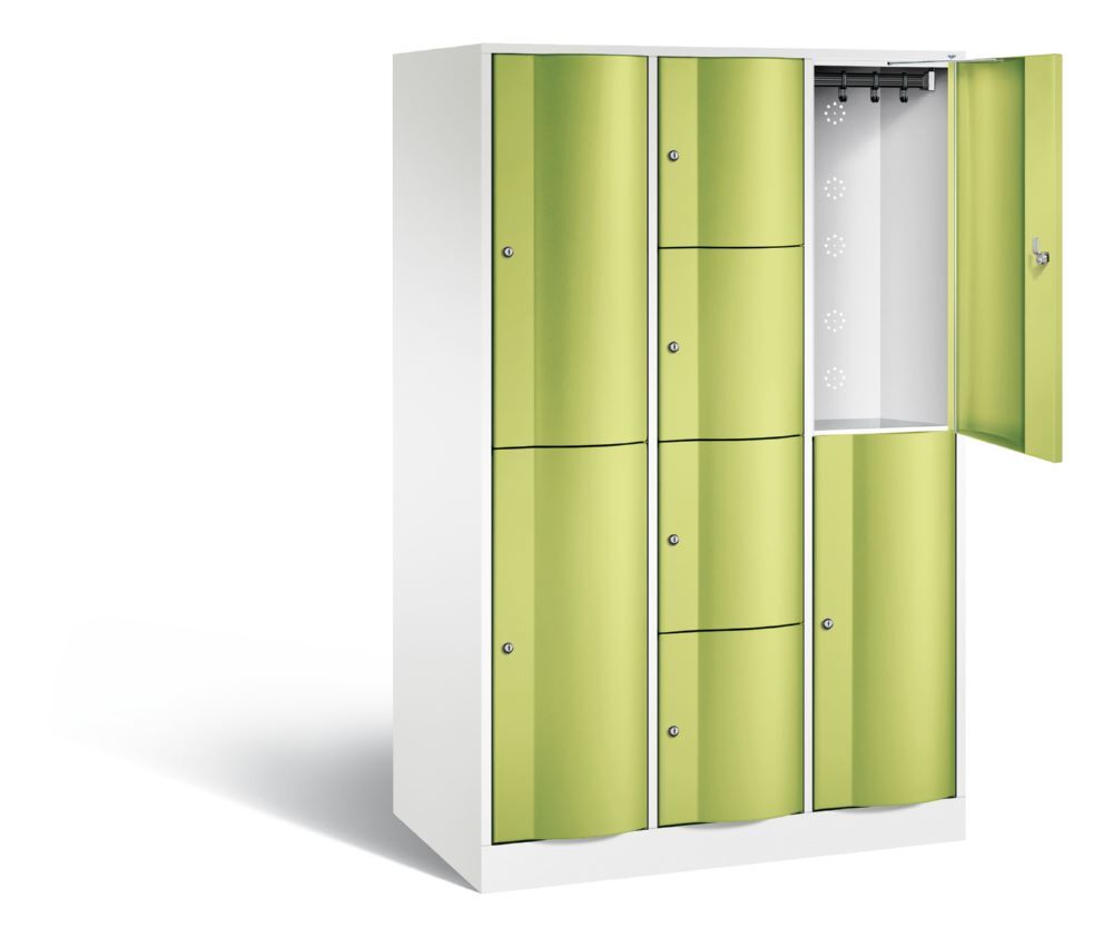 C+P XL Schließfachschrank Resisto 3 Abteile 1950 x 1148 x 640 mm weiß viridingrün Produktbild C+P XL Schließfachschrank Resisto 3 Abteile 1950 x 1148 x 640 mm weiß viridingrün bild 2