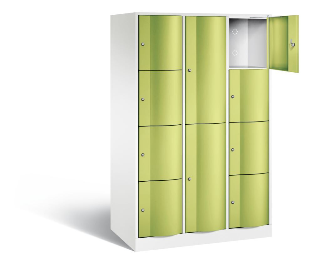 C+P XL Schließfachschrank Resisto 3 Abteile 1950 x 1148 x 640 mm weiß viridingrün Produktbild C+P XL Schließfachschrank Resisto 3 Abteile 1950 x 1148 x 640 mm weiß viridingrün bild 2