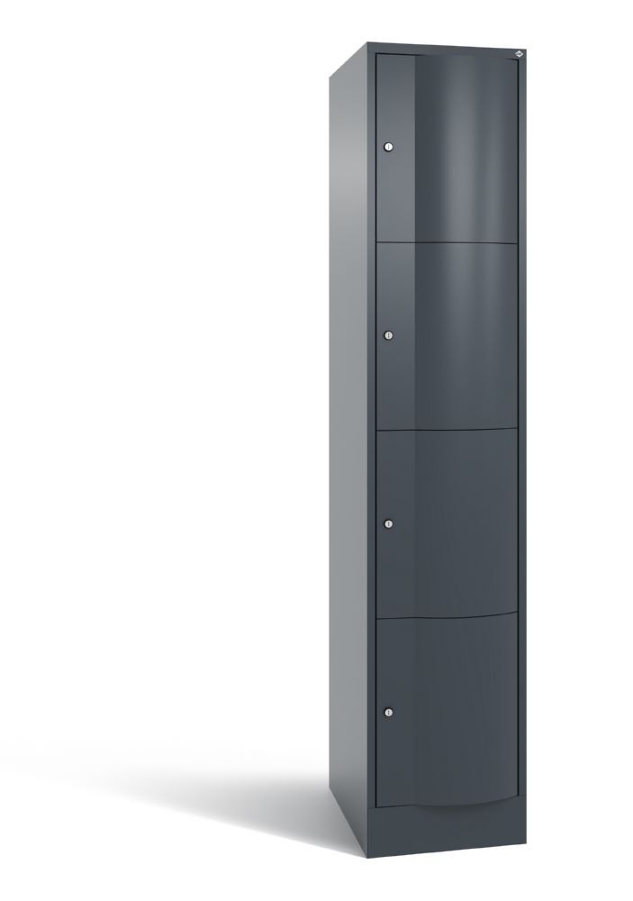 C+P Schließfachschrank XL Resisto 4 Fächer in 1 Abteil grau 396 x 640 x 1950 mm Produktbild C+P Schließfachschrank XL Resisto 4 Fächer in 1 Abteil grau 396 x 640 x 1950 mm