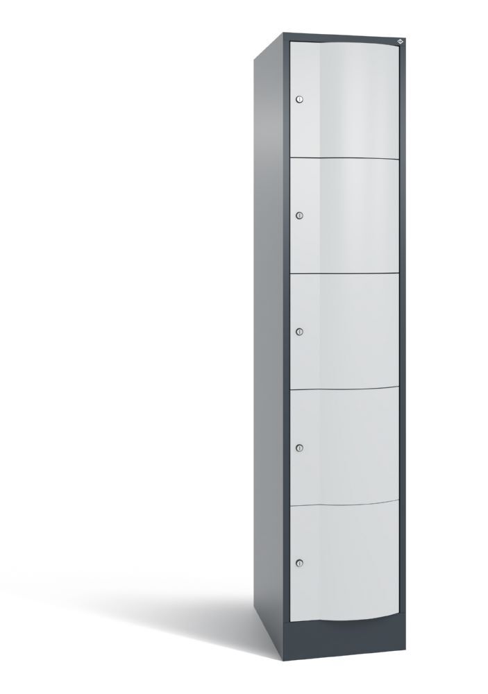C+P Schließfachschrank Resisto 5 gleichgroße Fächer hellgrau 396 x 640 x 1950 mm Produktbild C+P Schließfachschrank Resisto 5 gleichgroße Fächer hellgrau 396 x 640 x 1950 mm