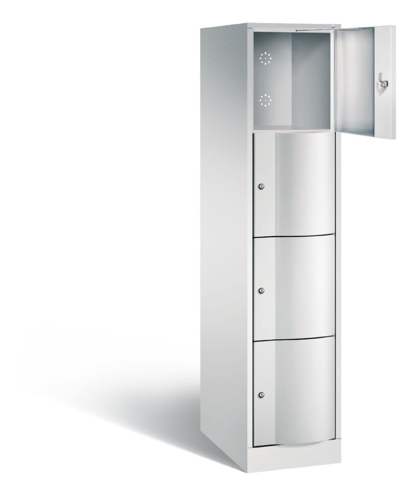 C+P Schließfachschrank XL Resisto 4 Fächer lichtgrau 396 x 640 x 1950 mm Produktbild C+P Schließfachschrank XL Resisto 4 Fächer lichtgrau 396 x 640 x 1950 mm bild 2