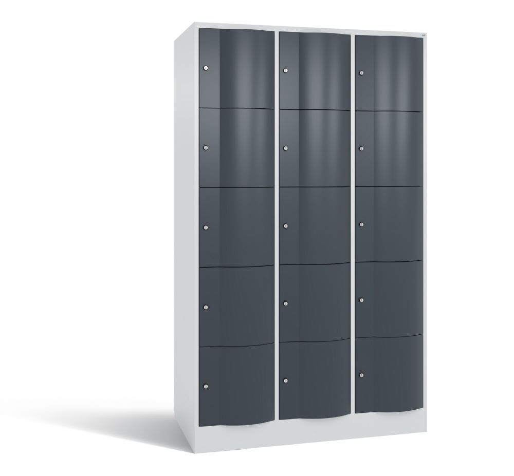 C+P XL Schließfachschrank Resisto 19501 x 148 x 640 mm 3 Abteile je 5 Fächern Produktbild C+P XL Schließfachschrank Resisto 19501 x 148 x 640 mm 3 Abteile je 5 Fächern