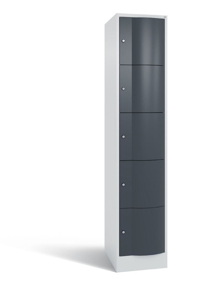 C+P Schließfachschrank Resisto 5 gleichgroße Fächer anthrazit 396 x 640 x 1950 mm Produktbild C+P Schließfachschrank Resisto 5 gleichgroße Fächer anthrazit 396 x 640 x 1950 mm