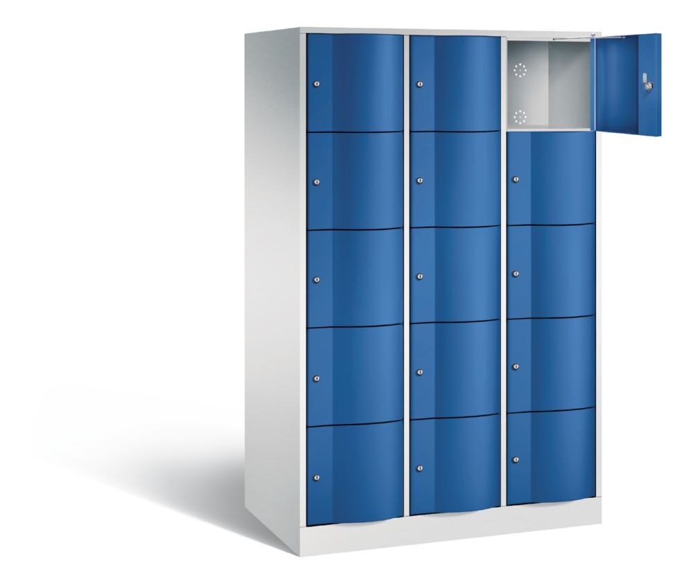 C+P XL Schließfachschrank Resisto H 1950 x B 1148 x T 640 mm 3 Abteile je 5 Fächern Produktbild C+P XL Schließfachschrank Resisto H 1950 x B 1148 x T 640 mm 3 Abteile je 5 Fächern bild 2