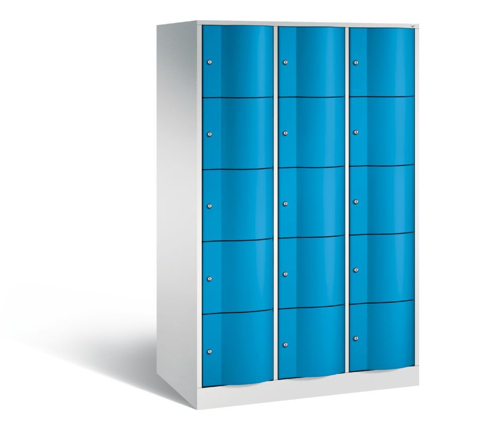 C+P XL Schließfachschrank Resisto 15 Fächer 1950 x 1148 x 640 mm lichtgrau lichtblau Produktbild C+P XL Schließfachschrank Resisto 15 Fächer 1950 x 1148 x 640 mm lichtgrau lichtblau