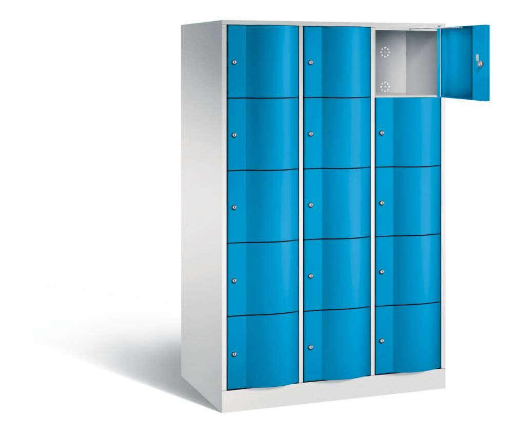 C+P XL Schließfachschrank Resisto 15 Fächer 1950 x 1148 x 640 mm lichtgrau lichtblau Produktbild C+P XL Schließfachschrank Resisto 15 Fächer 1950 x 1148 x 640 mm lichtgrau lichtblau bild 2