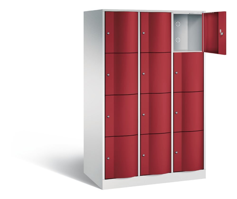 C+P XL Schließfachschrank Resisto 12 Fächer 1950 x 1148 x 640 mm lichtgrau rubinrot Produktbild C+P XL Schließfachschrank Resisto 12 Fächer 1950 x 1148 x 640 mm lichtgrau rubinrot bild 2