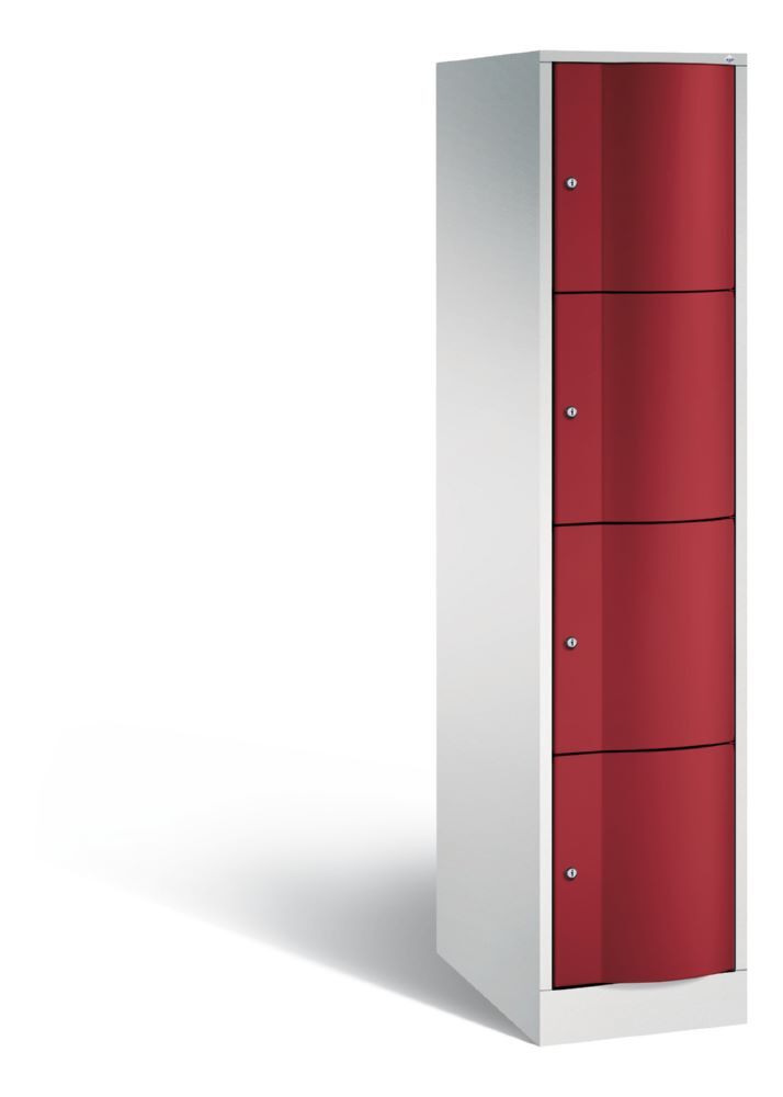 C+P Schließfachschrank XL Resisto 1 Abteil 4 Fächer rubinrot 396 x 640 x 1950 mm Produktbild C+P Schließfachschrank XL Resisto 1 Abteil 4 Fächer rubinrot 396 x 640 x 1950 mm
