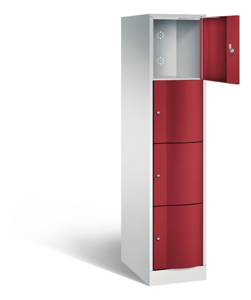 C+P Schließfachschrank XL Resisto 1 Abteil 4 Fächer rubinrot 396 x 640 x 1950 mm Produktbild C+P Schließfachschrank XL Resisto 1 Abteil 4 Fächer rubinrot 396 x 640 x 1950 mm bild 2