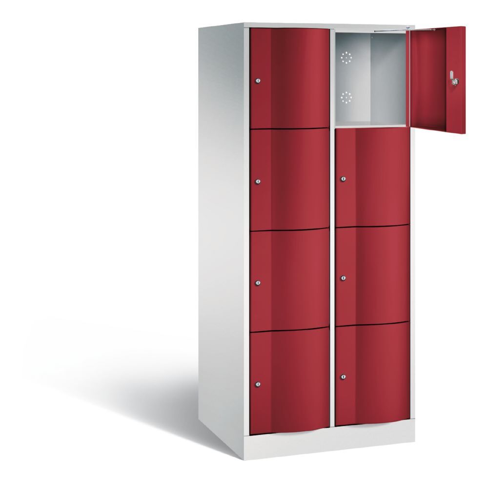 C+P XL Schließfachschrank Resisto 8 Fächer 1950 x 772 x 640 mm lichtgrau rubinrot Produktbild C+P XL Schließfachschrank Resisto 8 Fächer 1950 x 772 x 640 mm lichtgrau rubinrot bild 2