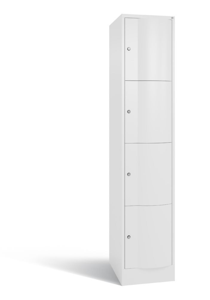 C+P XL Schließfachschrank Resisto 4 Fächer weiß 396 x 640 x 1950 mm Produktbild C+P XL Schließfachschrank Resisto 4 Fächer weiß 396 x 640 x 1950 mm