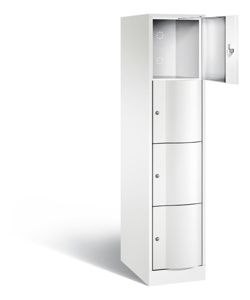 C+P XL Schließfachschrank Resisto 4 Fächer weiß 396 x 640 x 1950 mm Produktbild C+P XL Schließfachschrank Resisto 4 Fächer weiß 396 x 640 x 1950 mm bild 2