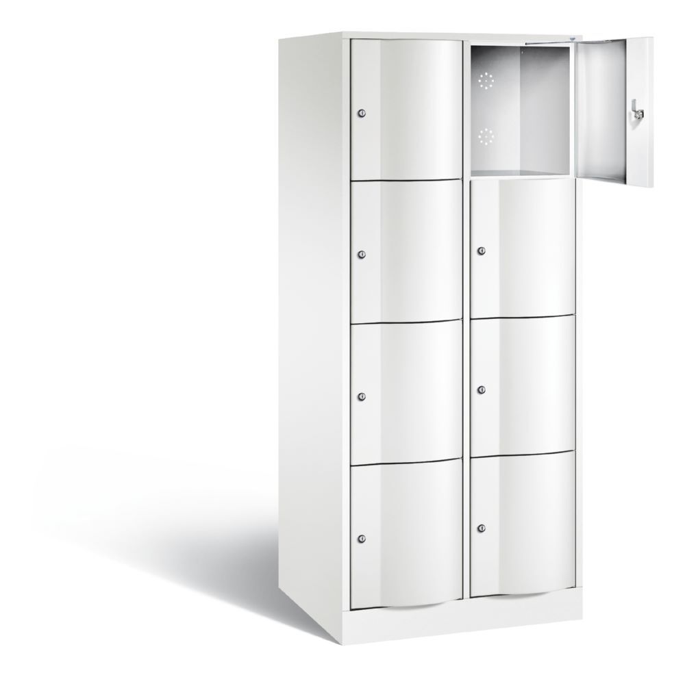 C+P XL Schließfachschrank Resisto 8 Fächer H 1950 x B 772 x T 640 mm in weiß Produktbild C+P XL Schließfachschrank Resisto 8 Fächer H 1950 x B 772 x T 640 mm in weiß bild 2