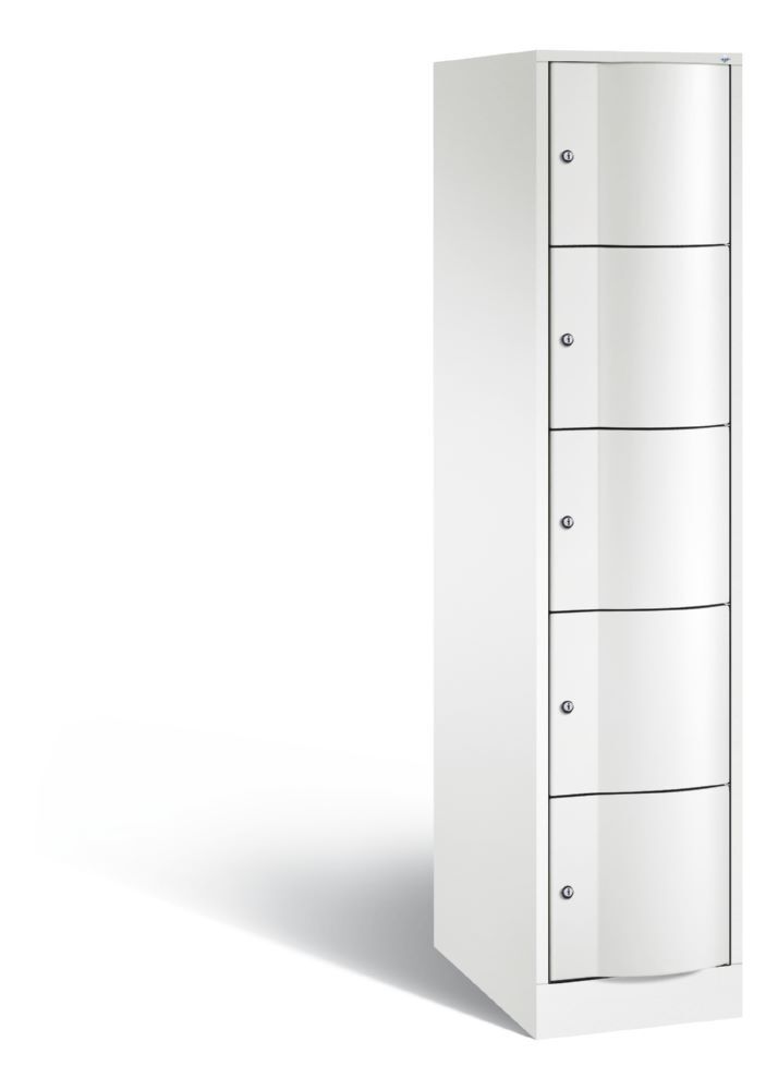 C+P Schließfachschrank Resisto 5 Fächer mit Luftdurchlass weiß 396 x 640 x 1950 mm Produktbild C+P Schließfachschrank Resisto 5 Fächer mit Luftdurchlass weiß 396 x 640 x 1950 mm