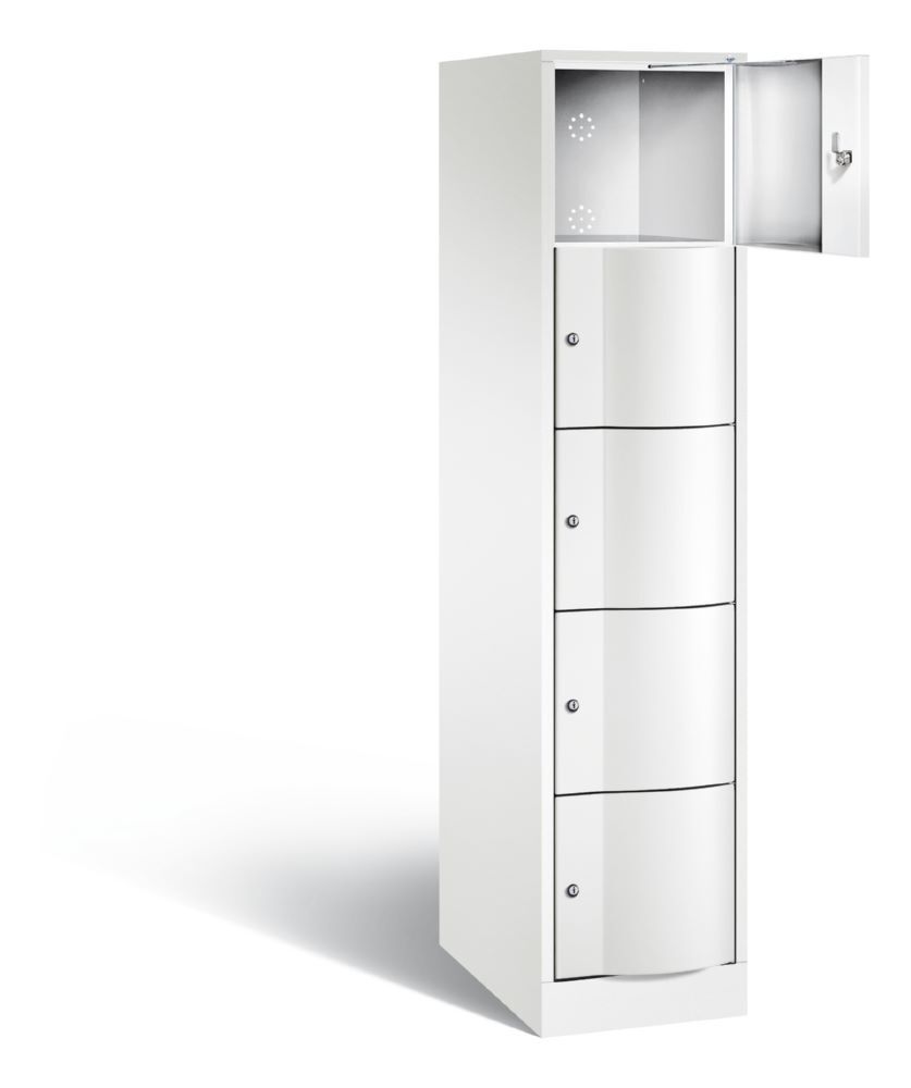C+P Schließfachschrank Resisto 5 Fächer mit Luftdurchlass weiß 396 x 640 x 1950 mm Produktbild C+P Schließfachschrank Resisto 5 Fächer mit Luftdurchlass weiß 396 x 640 x 1950 mm bild 2