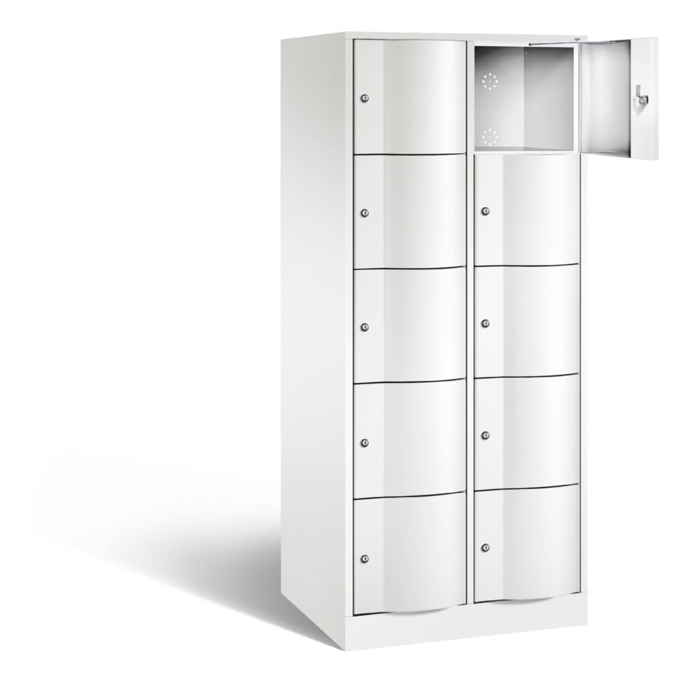 C+P XL Schließfachschrank Resisto 10 Fächer 1950 x 772 x 640 mm in weiß Produktbild C+P XL Schließfachschrank Resisto 10 Fächer 1950 x 772 x 640 mm in weiß bild 2