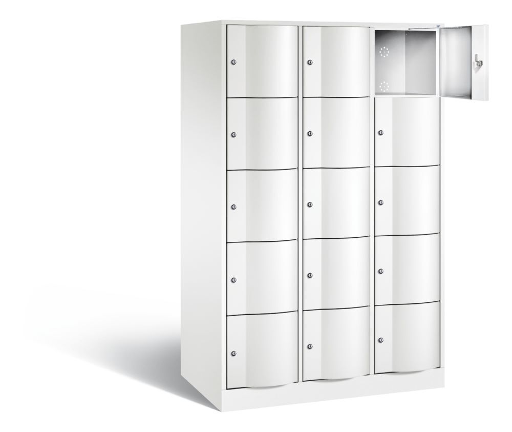 C+P XL Schließfachschrank Resisto 15 Fächer 1950 x 1148 x 640 mm weiß Produktbild C+P XL Schließfachschrank Resisto 15 Fächer 1950 x 1148 x 640 mm weiß bild 2