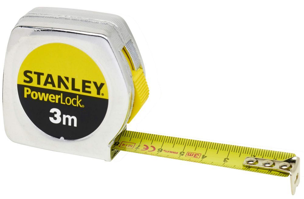Stanley Bandmass Powerlock Mylar Länge 3 m PVC Breite 12,7 mm Gürtelclip Produktbild Stanley Bandmass Powerlock Mylar Länge 3 m PVC Breite 12,7 mm Gürtelclip