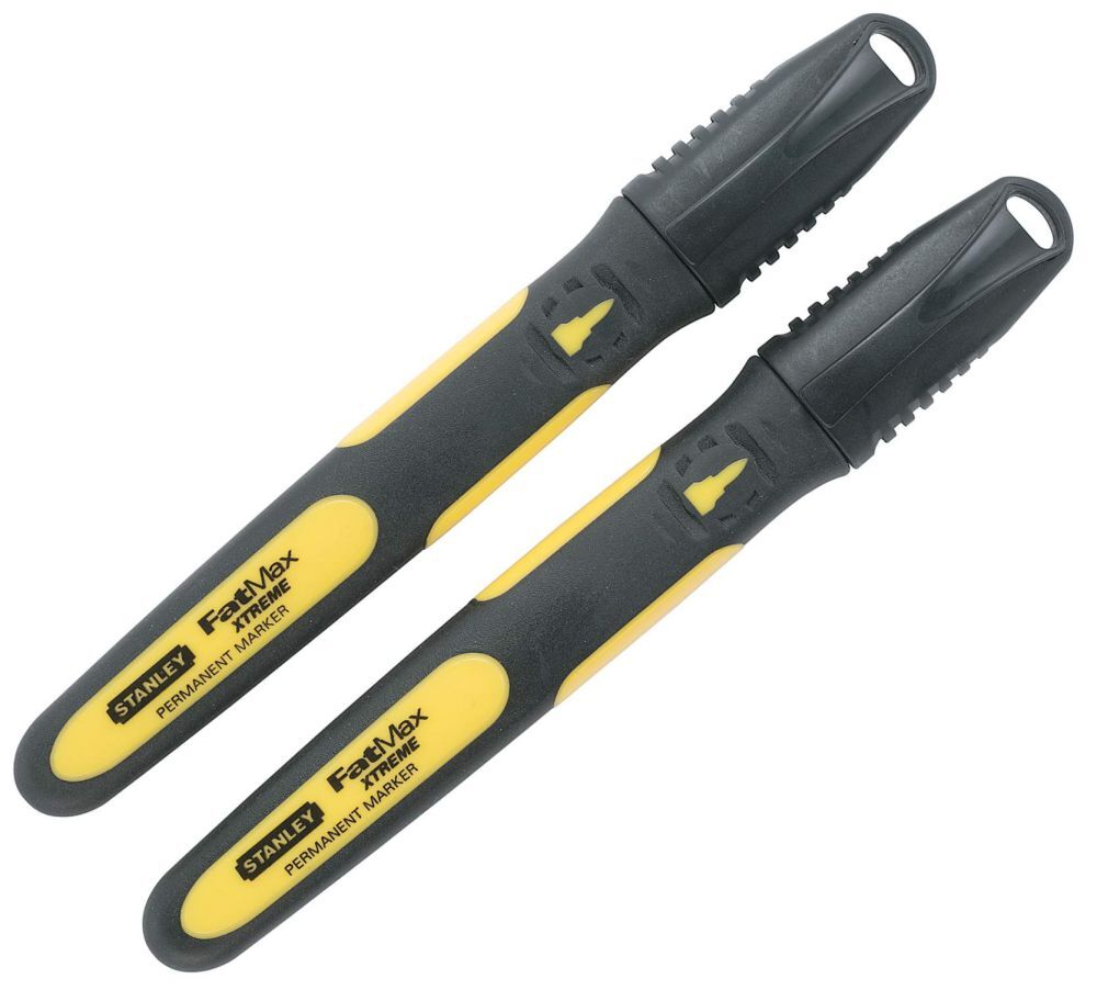 Stanley FATMAX Permanentmarker FatMax schwarz fein 2St. Produktbild Stanley FATMAX Permanentmarker FatMax schwarz fein 2St.