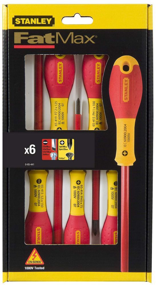 Stanley FATMAX Schraubendreher -Set FatMax 6-tlg, Schl./PH VDE Produktbild Stanley FATMAX Schraubendreher -Set FatMax 6-tlg, Schl./PH VDE