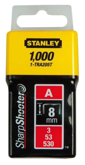 Stanley Klammern Typ A 8mm 1000 St. Produktbild Stanley Klammern Typ A 8mm 1000 St.