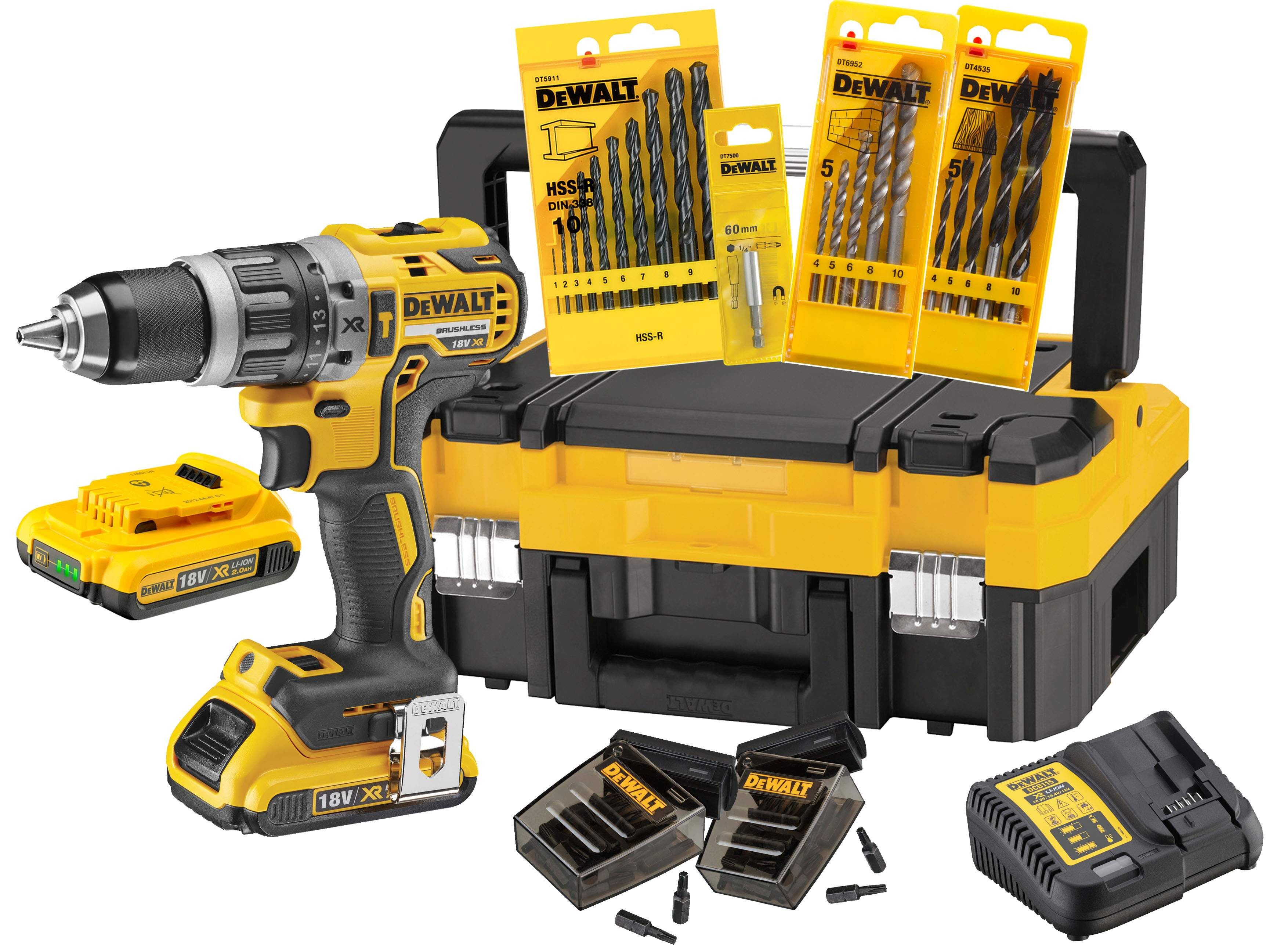 DeWALT Schlagbohrschrauber-Set 18V 2,0(BL) mit Zub Produktbild DeWALT Schlagbohrschrauber-Set 18V 2,0(BL) mit Zub