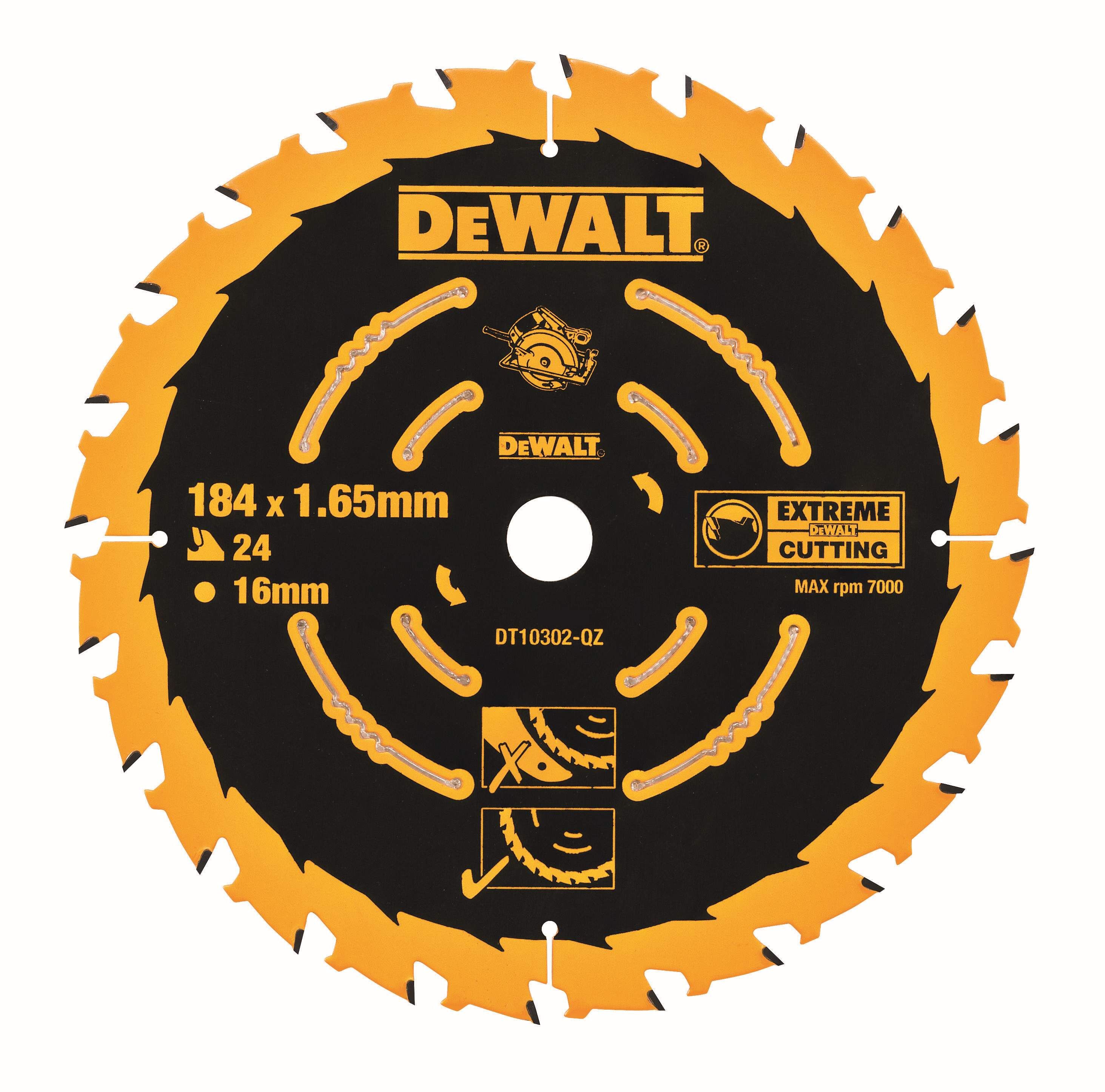 DeWALT Kreissägeblatt Handkrreissägen 184/16mm 40WZ Produktbild DeWALT Kreissägeblatt Handkrreissägen 184/16mm 40WZ