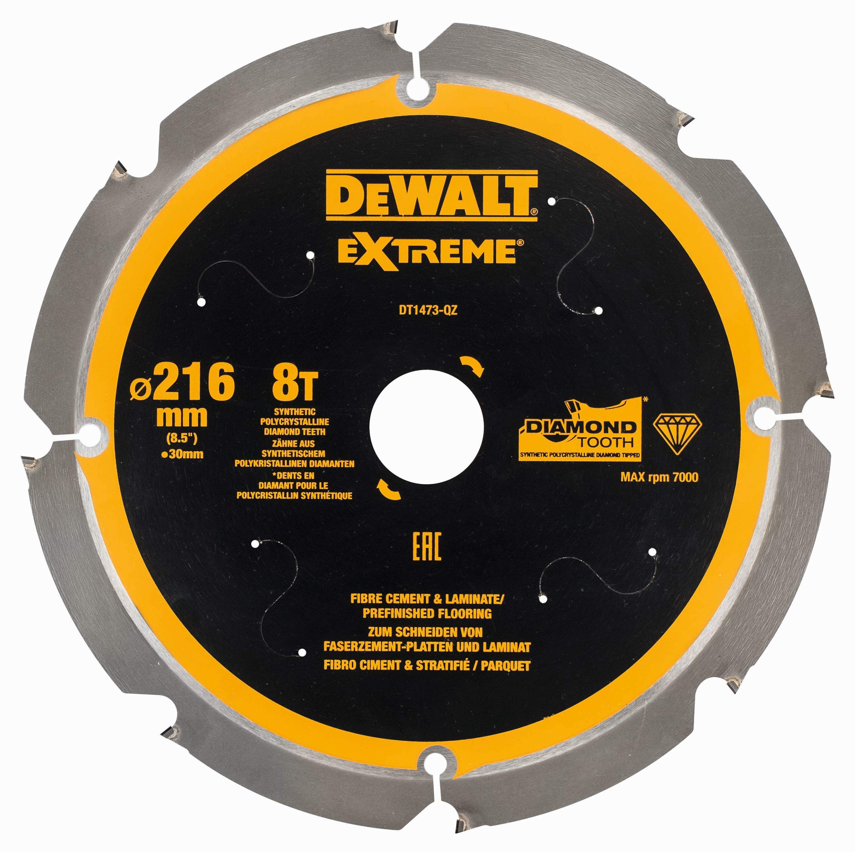 DeWALT Kreissägeblatt PCD 216/30mm 8Z Produktbild DeWALT Kreissägeblatt PCD 216/30mm 8Z