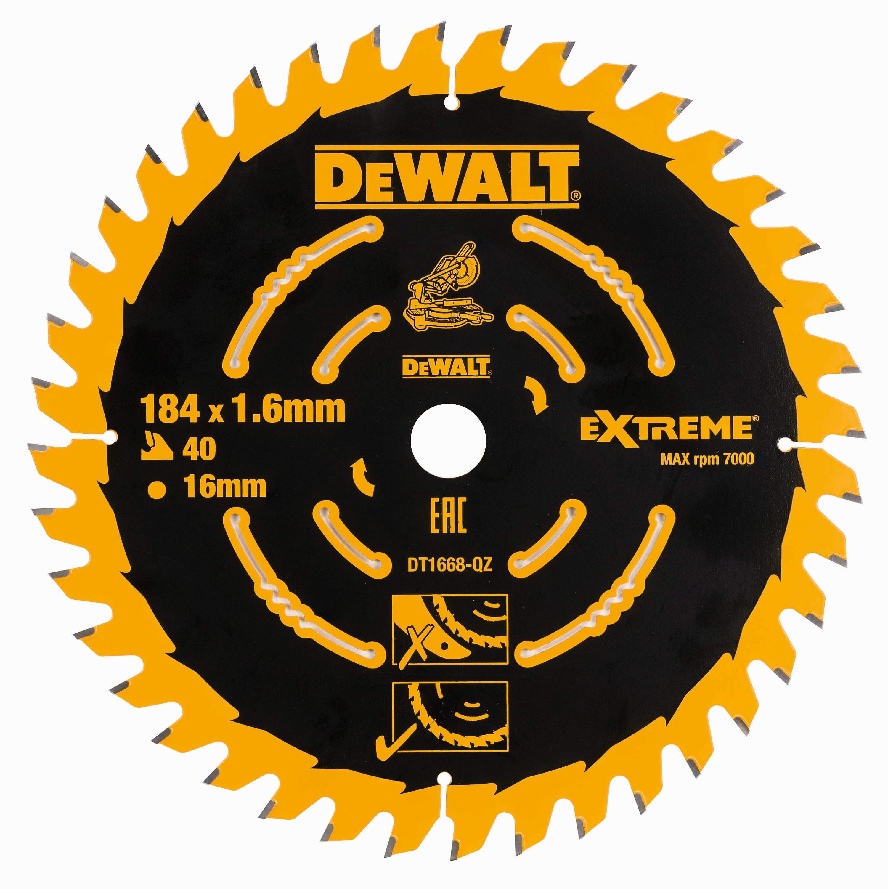 DeWALT Kreissägeblatt Akku 184/16mm 40WZ Produktbild DeWALT Kreissägeblatt Akku 184/16mm 40WZ