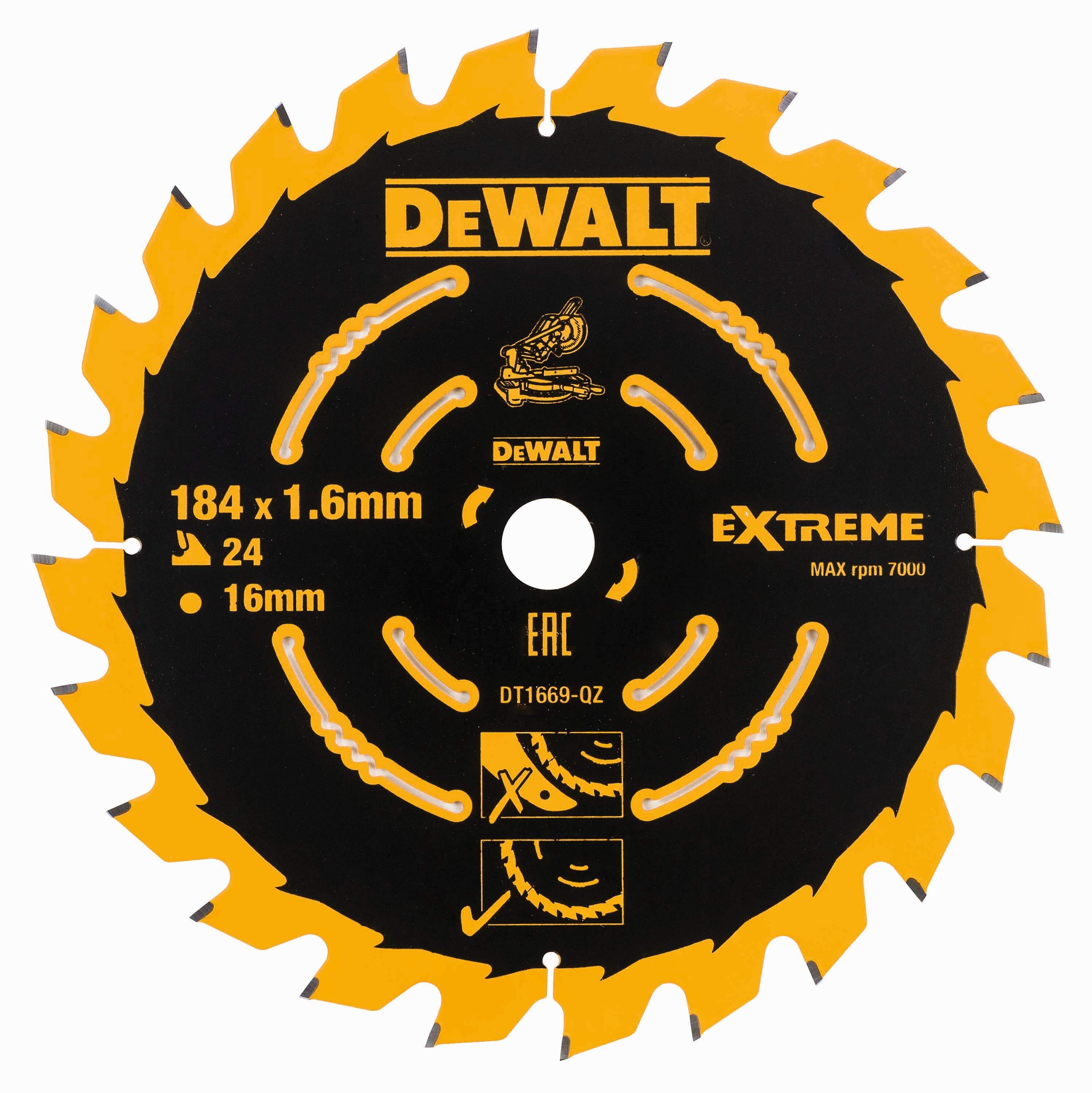 DeWALT Kreissägeblatt Akku 184/16mm 24WZ Produktbild DeWALT Kreissägeblatt Akku 184/16mm 24WZ